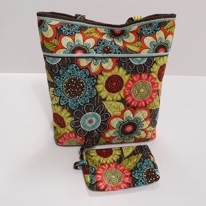 Vera Bradley Quilted Tote with matching clutch